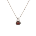 14K White Gold Rhodolite Garnet and Diamond East-West Pendant - David's Antiques & Jewelry