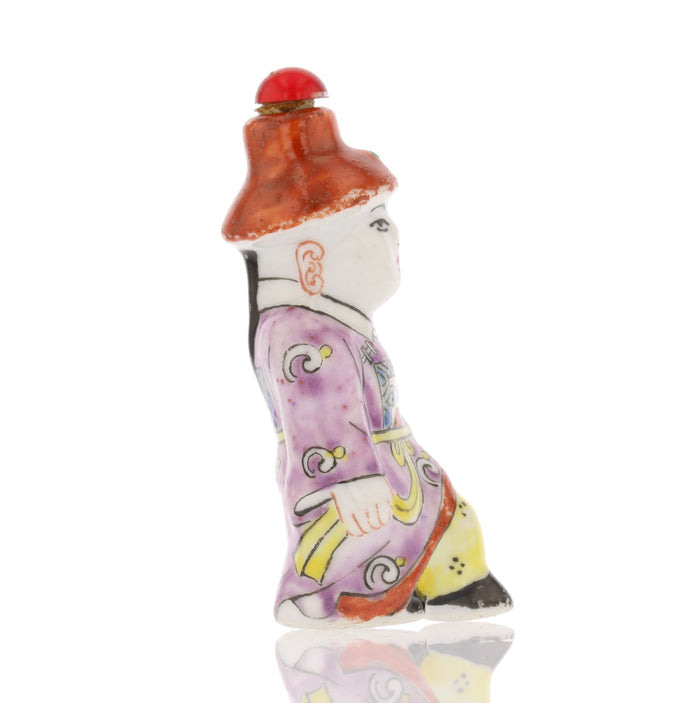 Antique Hand-Painted Porcelain Snuff Bottle