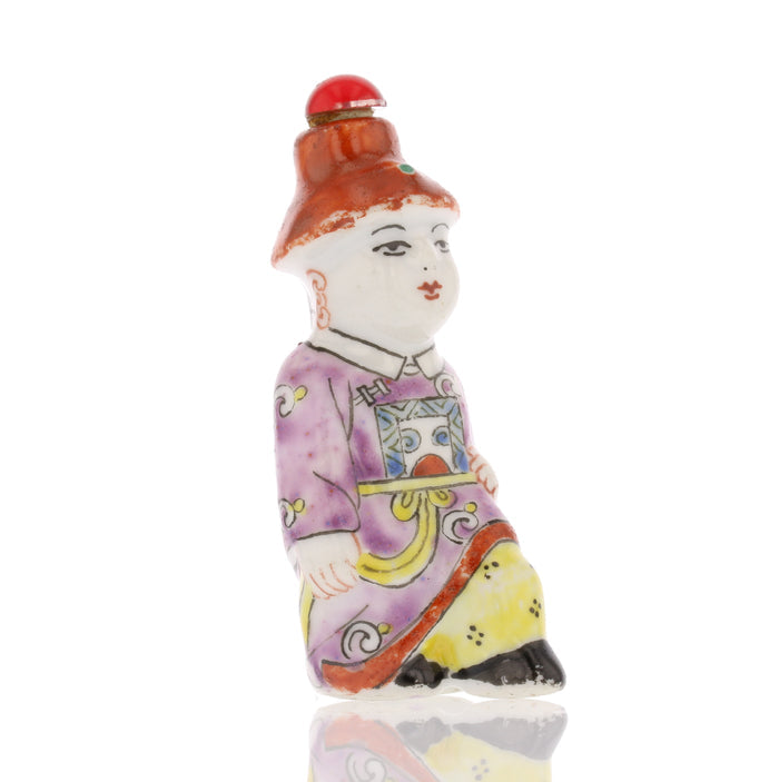 Antique Hand-Painted Porcelain Snuff Bottle