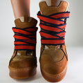 Courageous Orange and Navy Striped Sports Laces