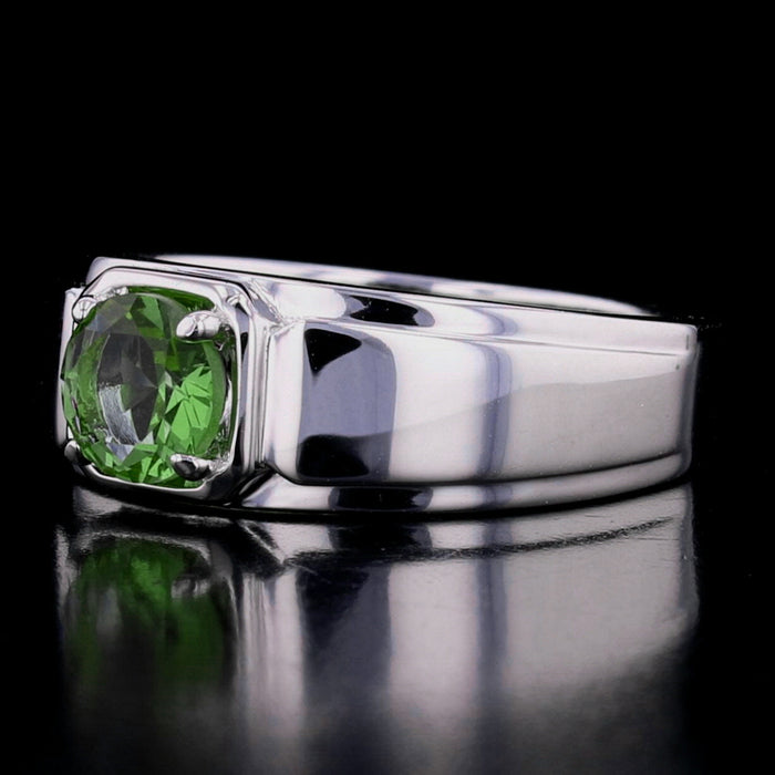 Cushion-Cut VooDooStone Sterling Silver Wide-Band Ring 894603