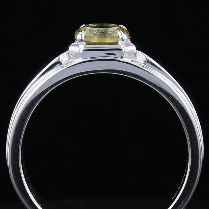Cushion-Cut VooDooStone Sterling Silver Wide-Band Ring 894603