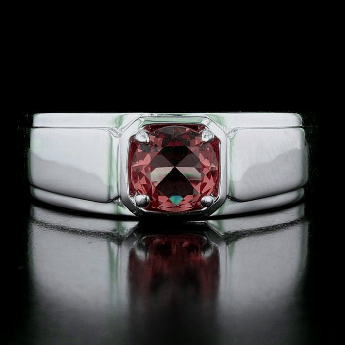 Cushion-Cut VooDooStone Sterling Silver Wide-Band Ring 894603