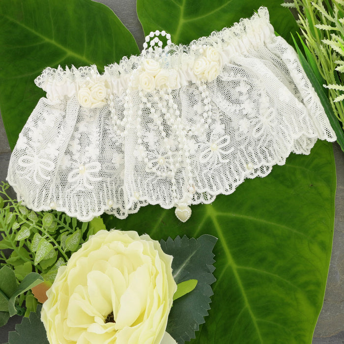 Elevate Your Special Day with our Stunning Embroidered Tulle Lace Bridal Garter