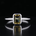 Emerald-Cut Bezel-Set VooDooStone™ Sterling Silver Ring