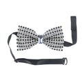 Exquisite Black and Silver Crystal Bow Tie