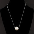 Golden South Sea Pearl on Silver Chain Necklace
