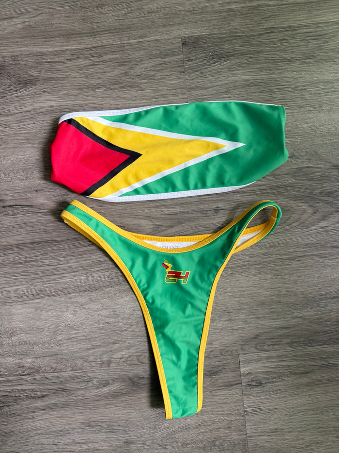 Guyana Flag Cross Circuit Bikini