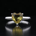 Heart-Cut VooDooStone™ Sterling Silver Solitaire Ring