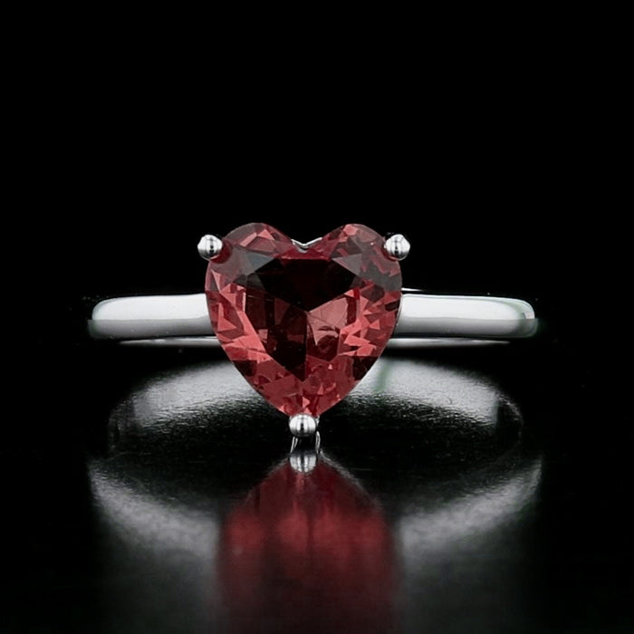 Heart-Cut VooDooStone™ Sterling Silver Solitaire Ring