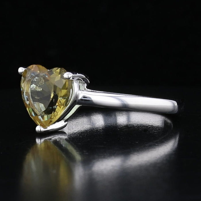 Heart-Cut VooDooStone™ Sterling Silver Solitaire Ring