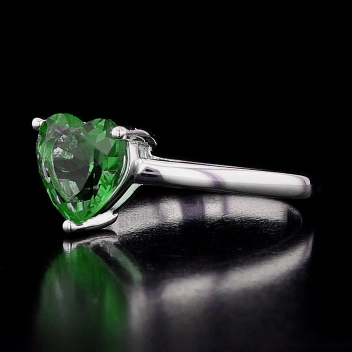 Heart-Cut VooDooStone™ Sterling Silver Solitaire Ring