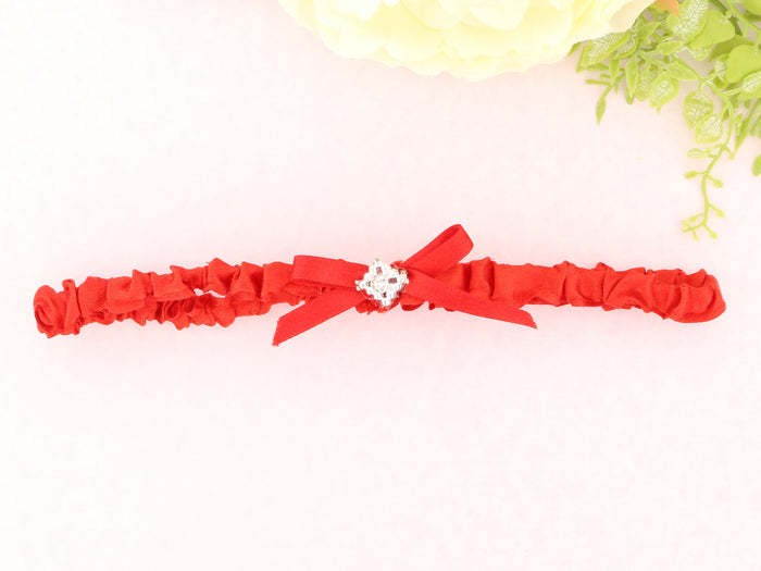 Luxurious Red Gigi Lace Bridal Garter & Toss Set
