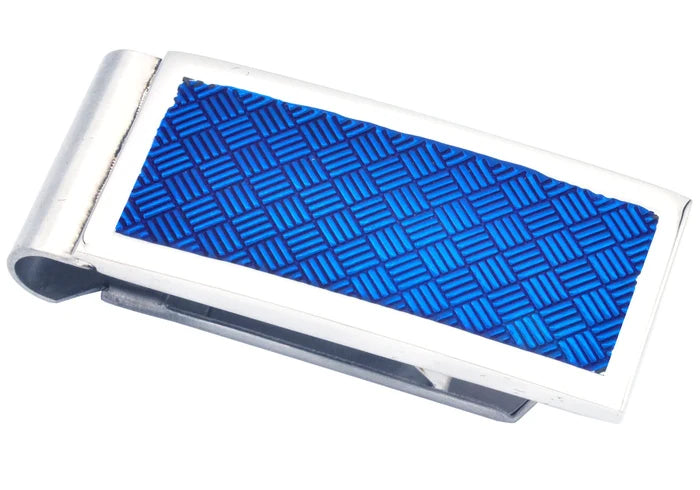 Men's Blue Stainless Steel Money Clip