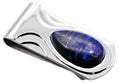 Mens Lapis Lazuli Stainless Steel Money Clip