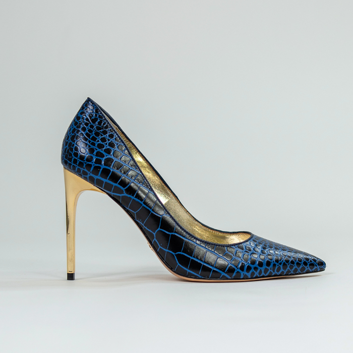 Ruby Cadet Blue Croco Pump