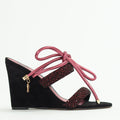 Sophia Black/Cherry Multi Wedge Sandal