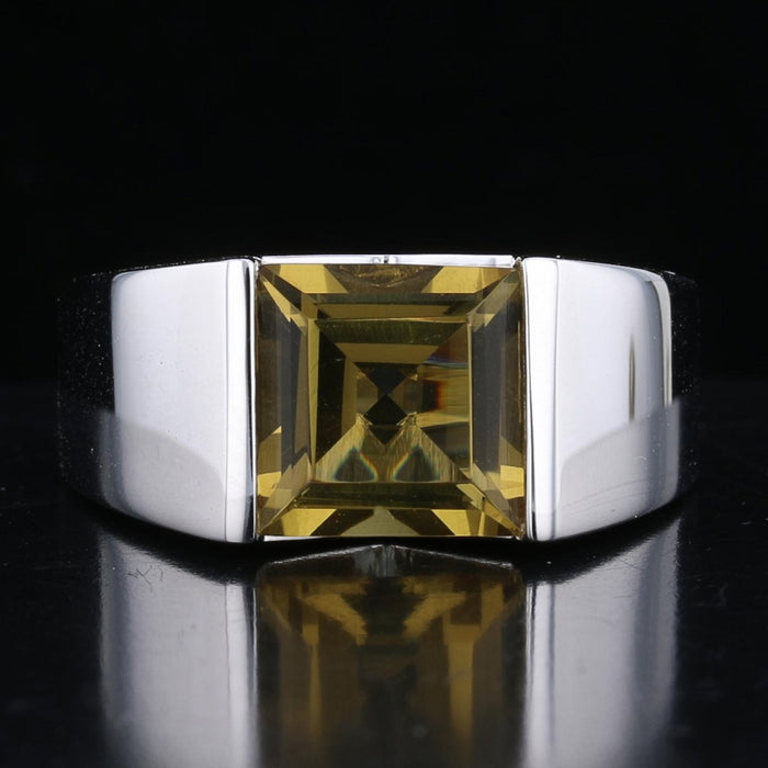 Square Emerald-Cut VooDooStone Sterling Silver Cathedral Ring 894606