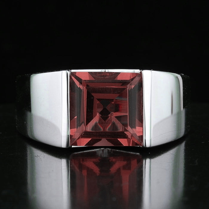 Square Emerald-Cut VooDooStone Sterling Silver Cathedral Ring 894606