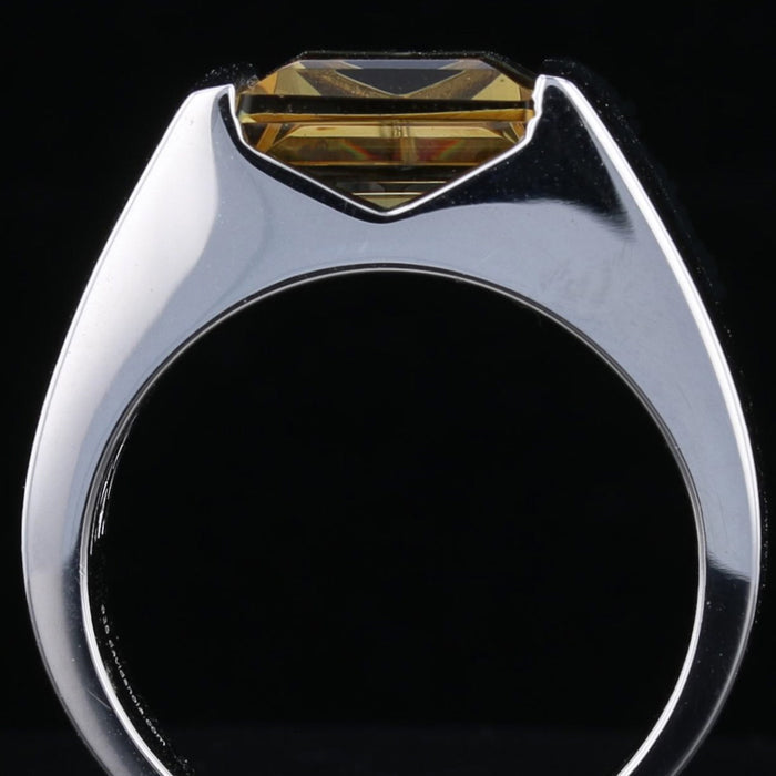 Square Emerald-Cut VooDooStone Sterling Silver Cathedral Ring 894606