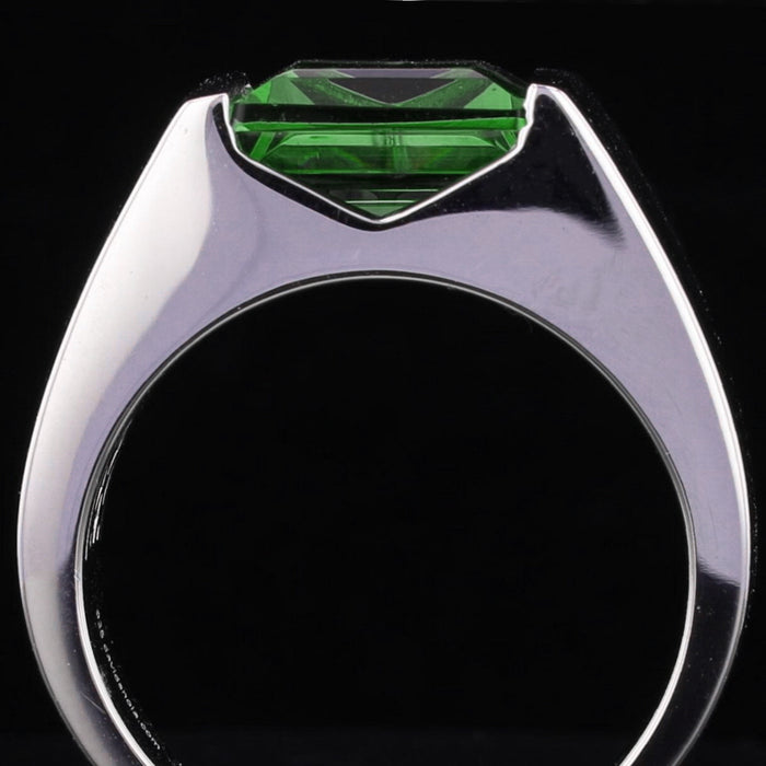 Square Emerald-Cut VooDooStone Sterling Silver Cathedral Ring 894606