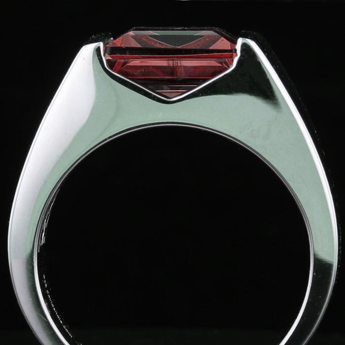 Square Emerald-Cut VooDooStone Sterling Silver Cathedral Ring 894606