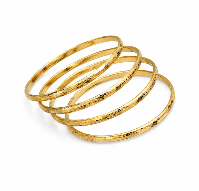 Steel Gold plated bangles(pack of 4)