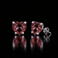 Sterling Silver VooDooStone™ Heart-Cut Stud Earrings 894788