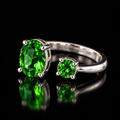 Sterling Silver VooDooStone™ Oval & Round Open Gap Ring – Size 7 894780
