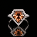 Sterling Silver VooDooStone™ Shield-Cut Halo Ring – Size 6 894784