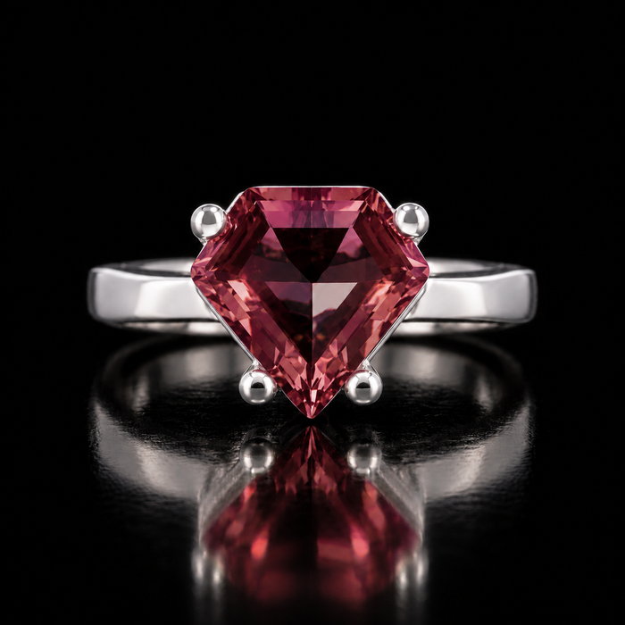 Sterling Silver VooDooStone™ Shield-Cut Solitaire Ring – Size 8 894779