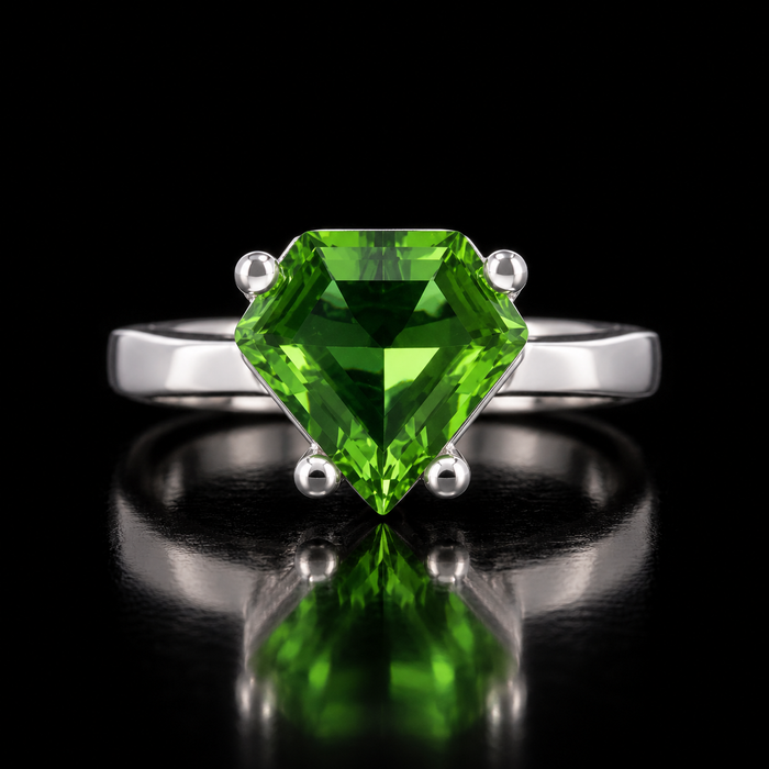 Sterling Silver VooDooStone™ Shield-Cut Solitaire Ring – Size 8 894779