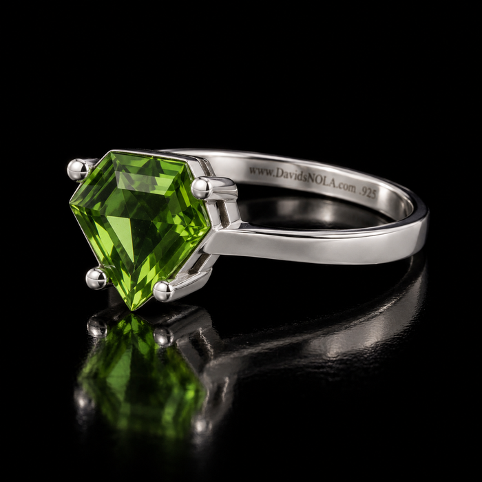 Sterling Silver VooDooStone™ Shield-Cut Solitaire Ring – Size 8 894779