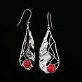 Sterling Silver XL Coral Statement Earrings 893489