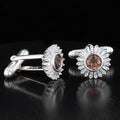 Sun Burst Halo VooDooStone Sterling Silver Cufflinks