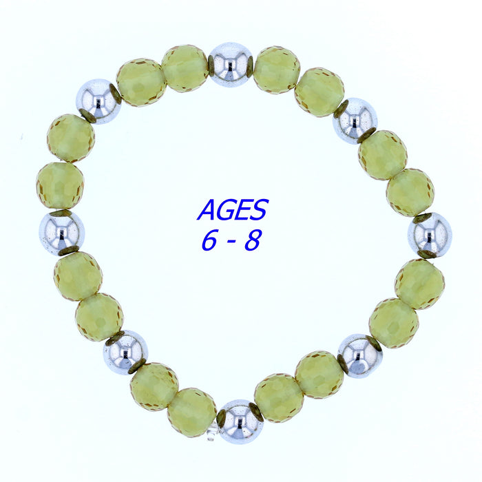 VooDooStone and Hematite Bead Bracelet for Kids (Ages 6-8)