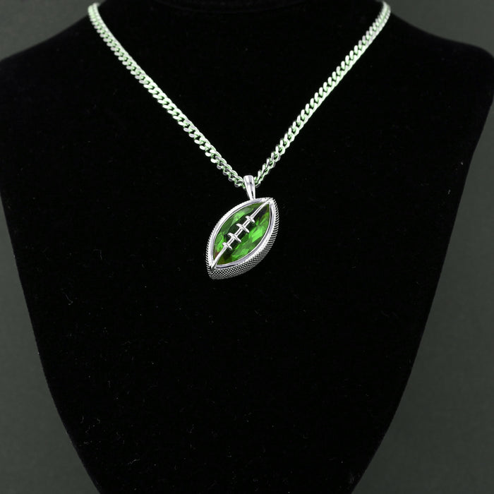 VooDooStone Football Pendant in Sterling Silver